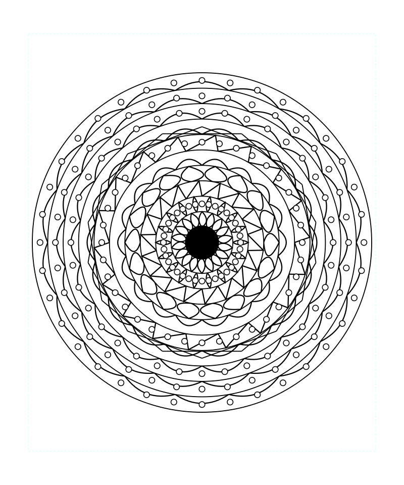 Sacred Calm Symmetry Mandala Coloring Page