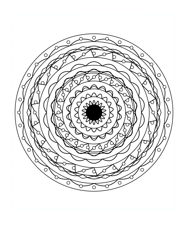Sacred Cosmic Circle Mandala Coloring Page