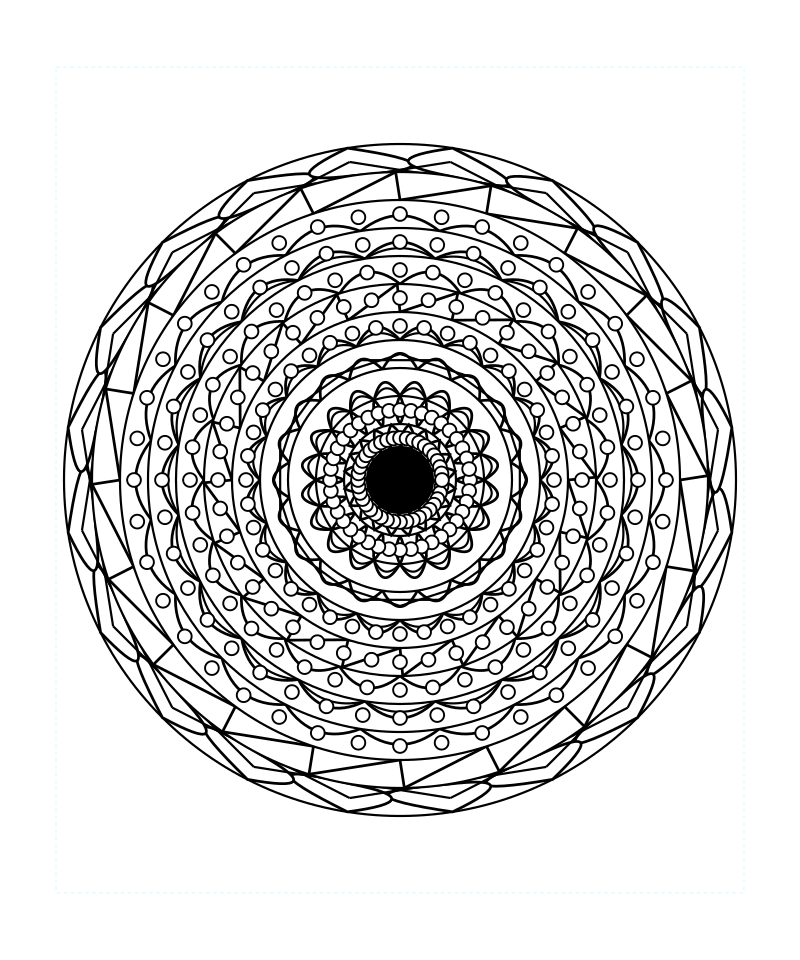 Sacred Cosmic Flower Mandala Coloring Page