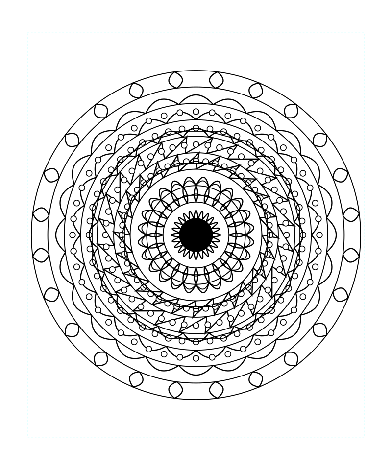 Sacred Cosmic Geometry Mandala Coloring Page