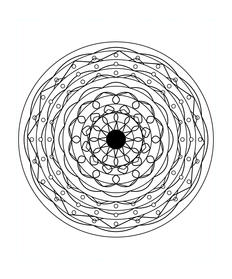 Sacred Cosmic Lotus Mandala Coloring Page
