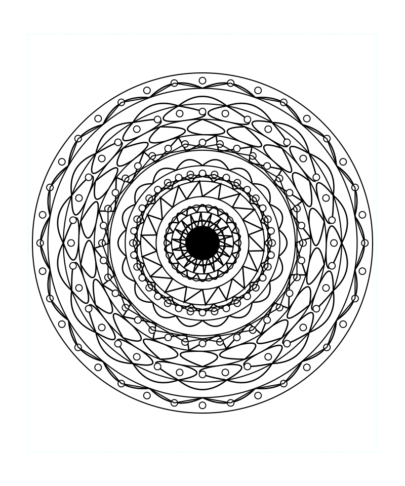 Sacred Cosmic Pattern Mandala Coloring Page