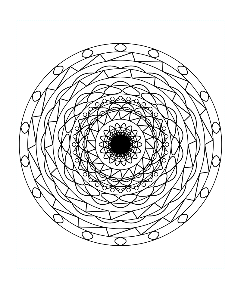 Sacred Cosmic Star Mandala Coloring Page