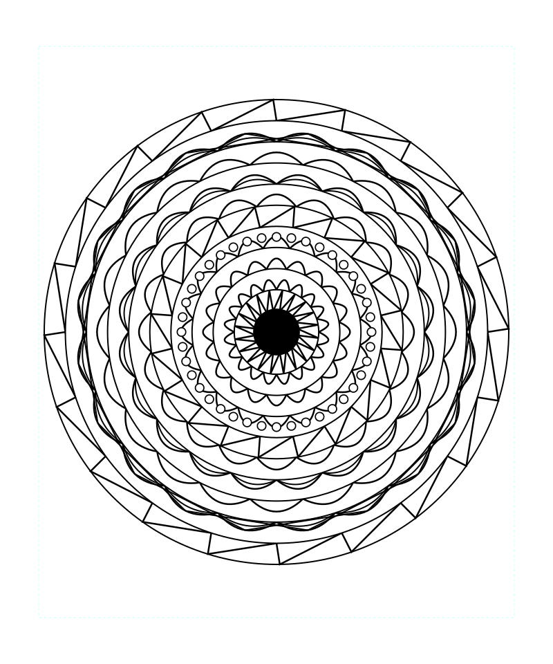 Sacred Cosmic Symmetry Mandala Coloring Page