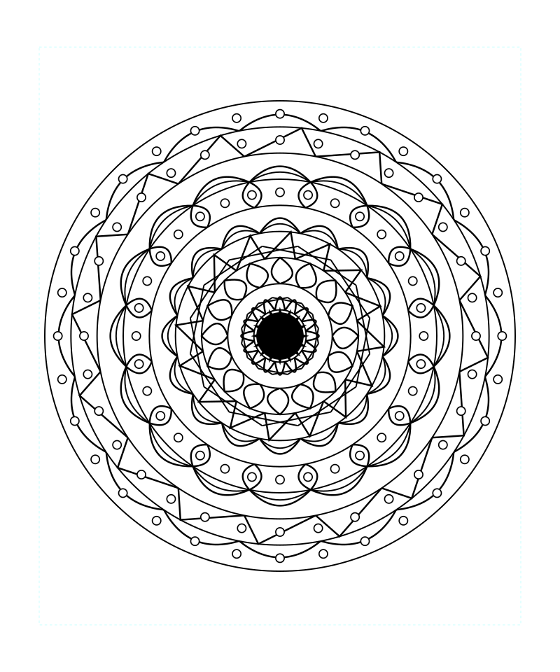 Sacred Crystal Flower Mandala Coloring Page