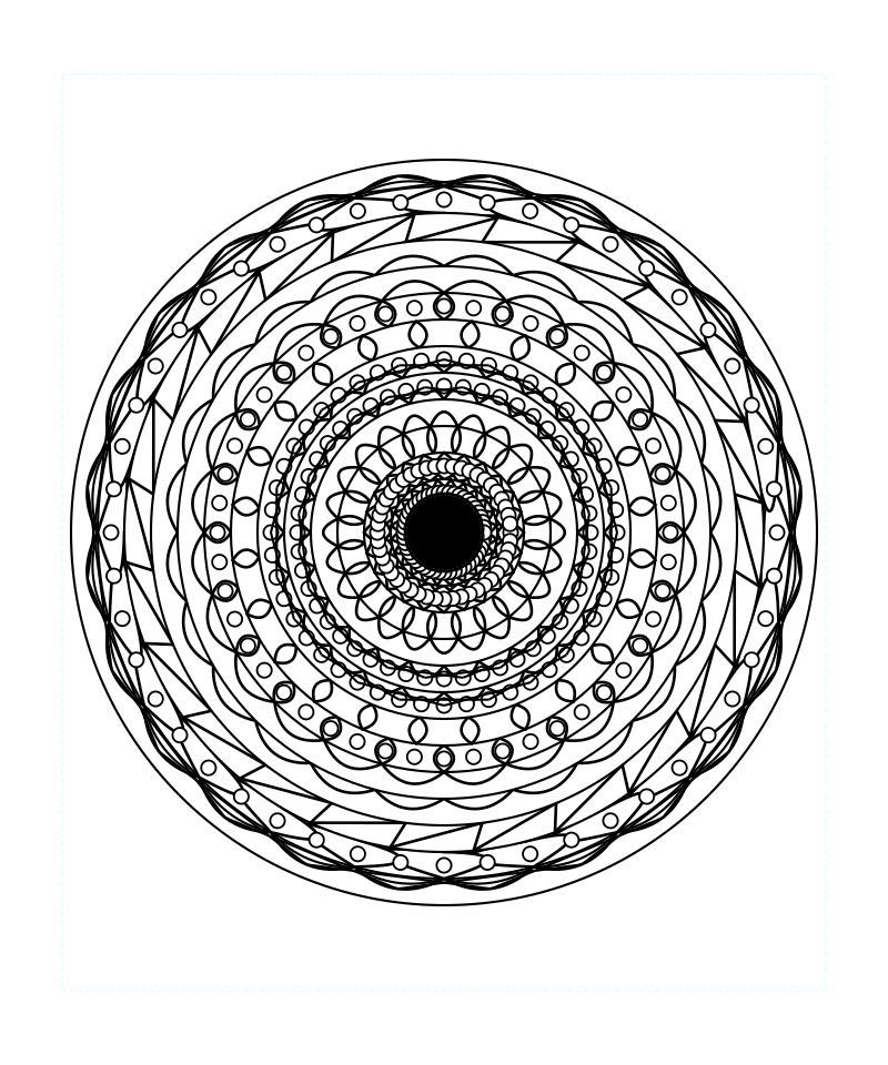 Sacred Crystal Geometry Mandala Coloring Page