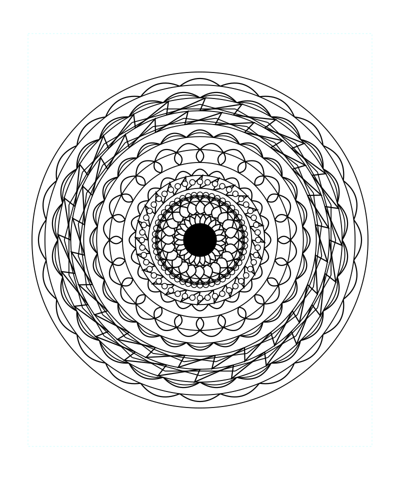 Sacred Crystal Geometry Pattern Coloring Page