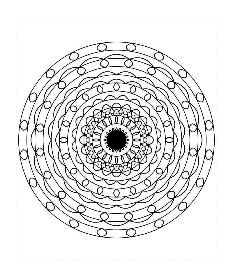 Sacred Crystal Symmetry Mandala Coloring Page