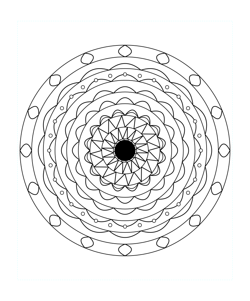 Sacred Divine Star Mandala Coloring Page