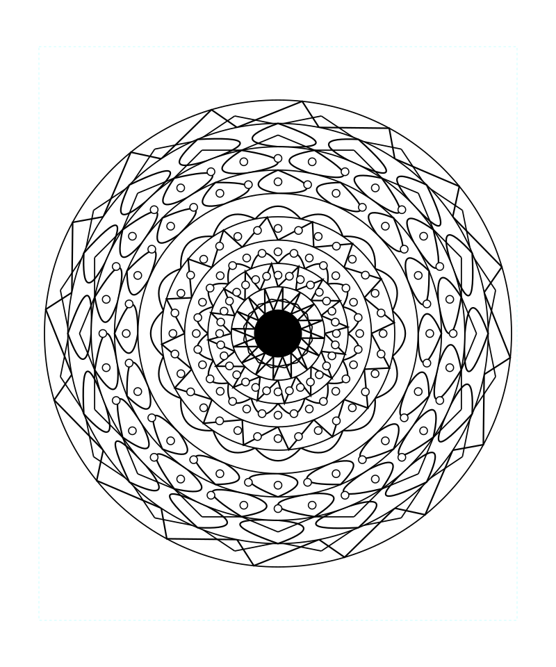 Sacred Divine Symmetry Mandala Coloring Page