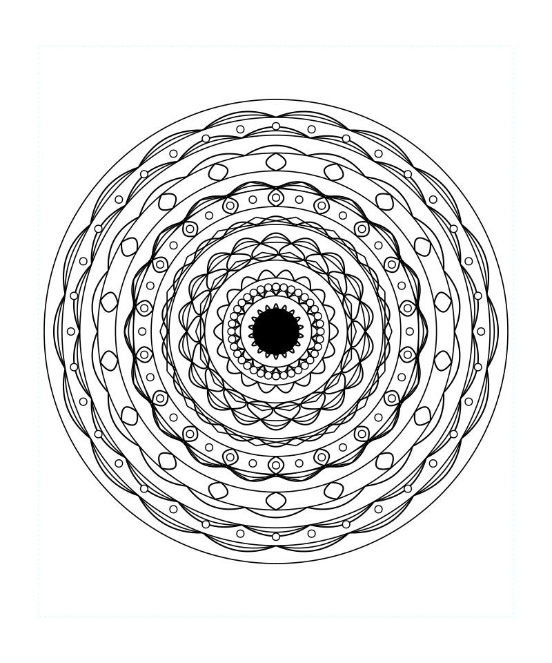 Sacred Energy Circle Mandala Coloring Page