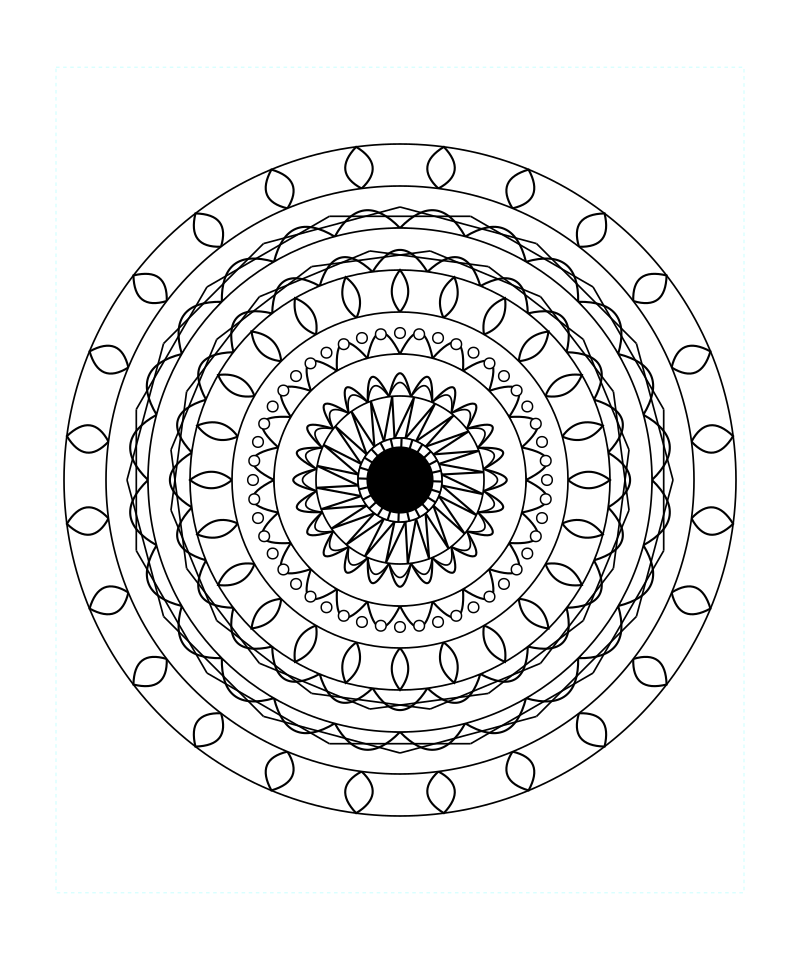 Sacred Energy Flower Mandala Coloring Page