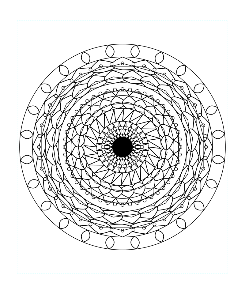 Sacred Floral Circle Mandala Coloring Page