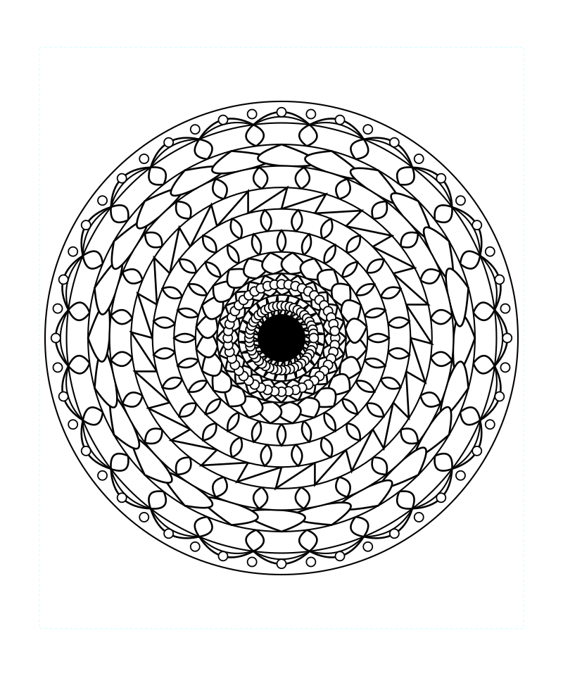 Sacred Floral Geometry Mandala Coloring Page