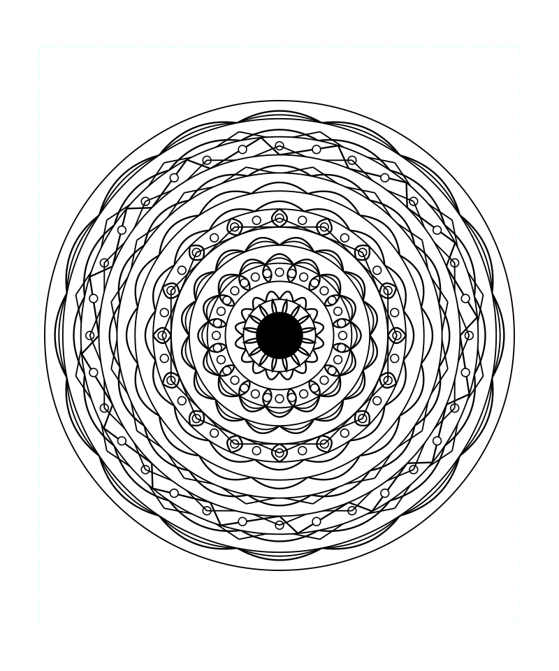 Sacred Floral Geometry Pattern Coloring Page