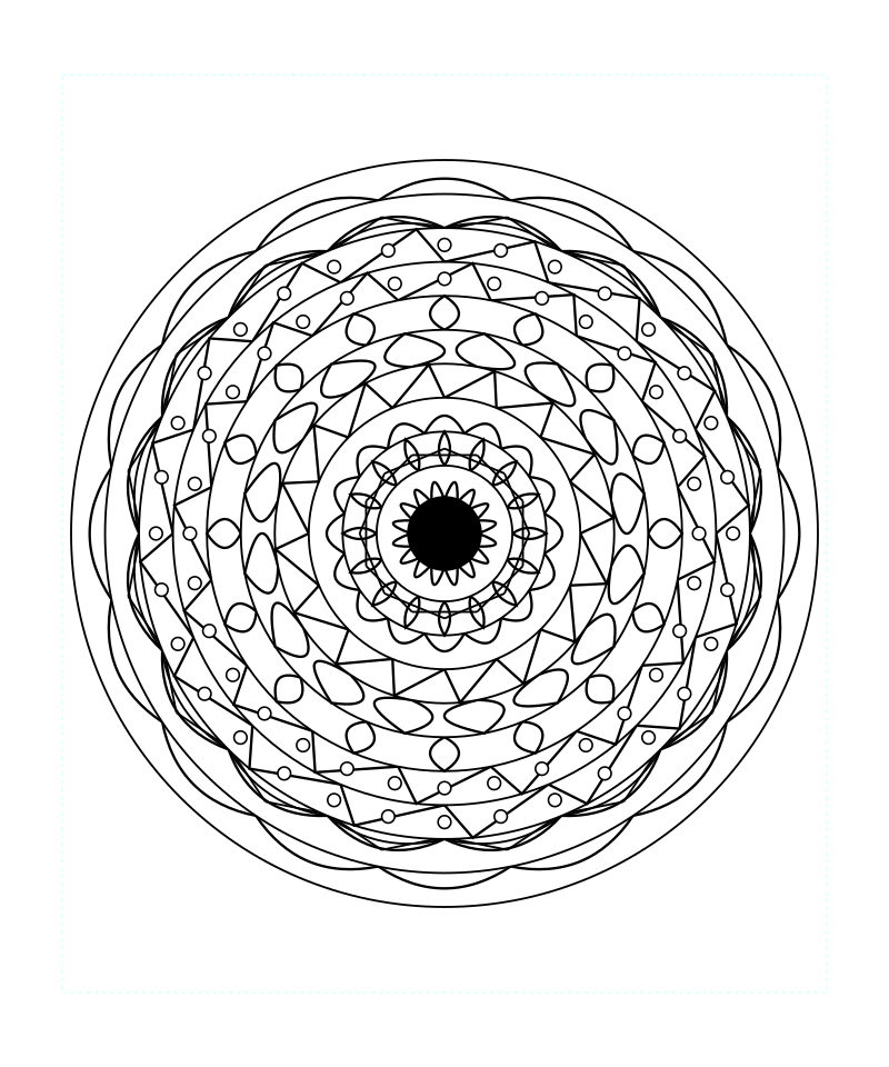 Sacred Floral Mandala Coloring Page