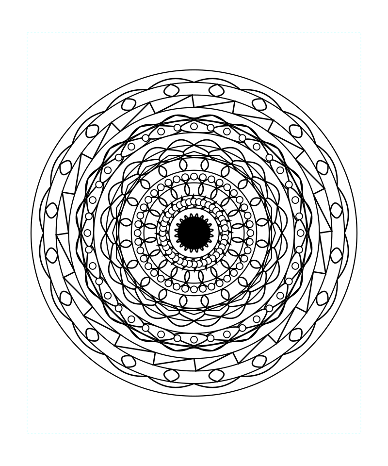 Sacred Floral Star Mandala Coloring Page