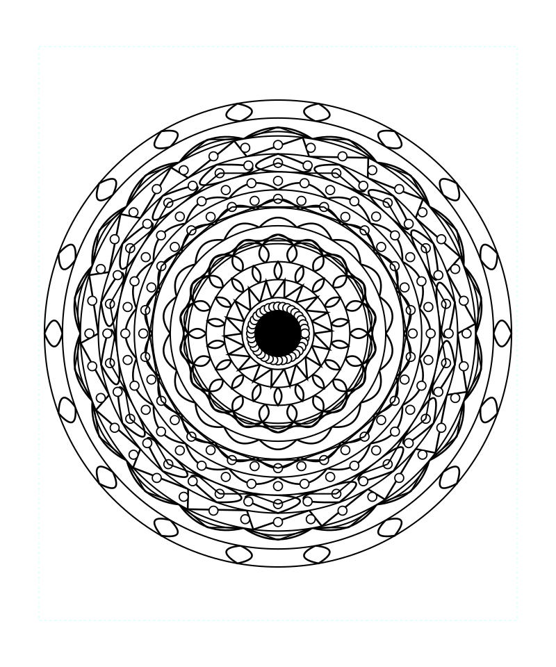Sacred Floral Symmetry Mandala Coloring Page