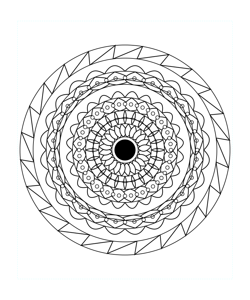 Sacred Galaxy Flower Mandala Coloring Page