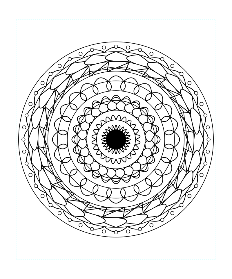 Sacred Galaxy Geometry Mandala Coloring Page