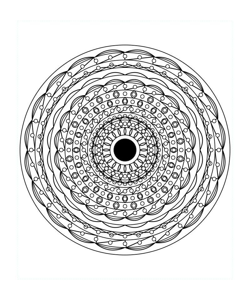 Sacred Galaxy Geometry Pattern Coloring Page