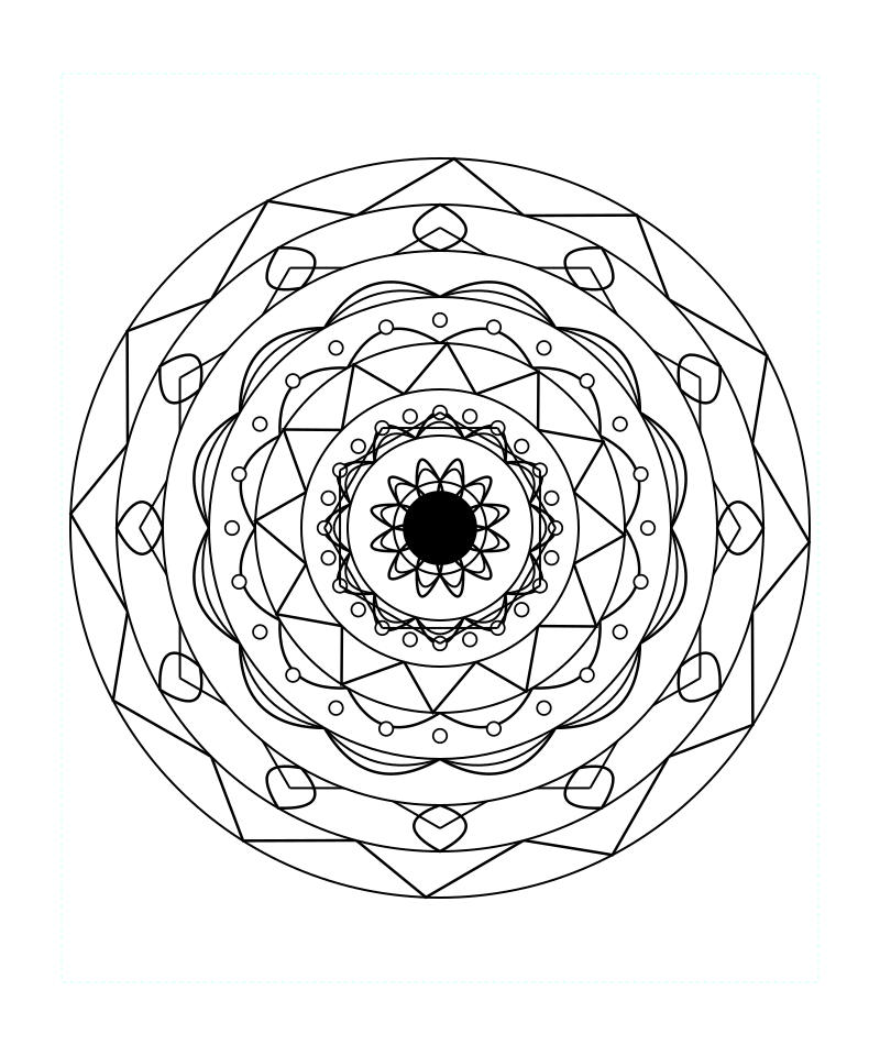 Sacred Galaxy Mandala Coloring Page