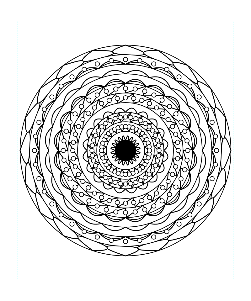 Sacred Galaxy Symmetry Mandala Coloring Page