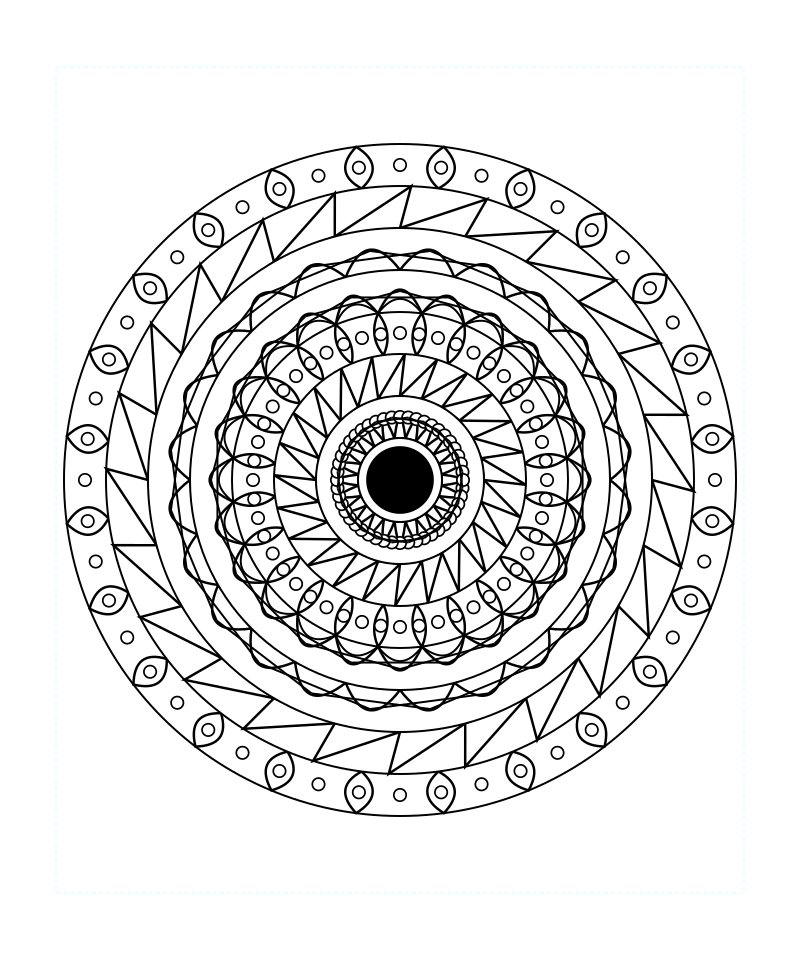 Sacred Geometric Lotus Coloring Page