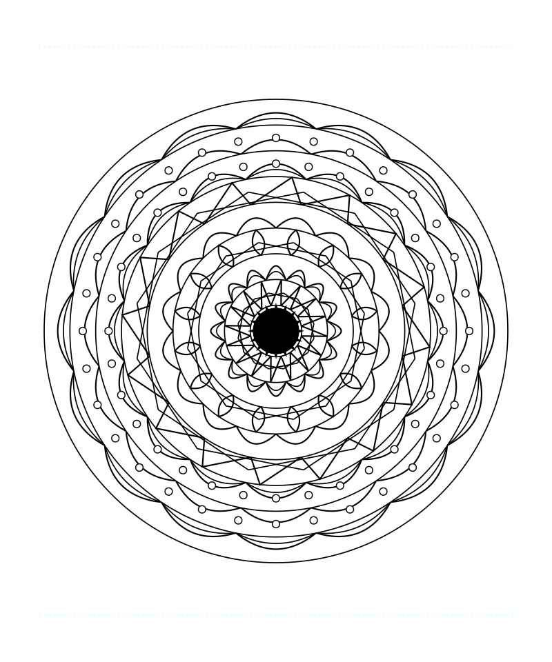 Sacred Geometry Mandala Stress Relief Coloring Page Printable