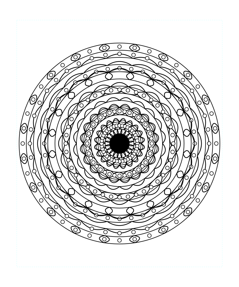 Sacred Geometry Mandala Stress Relief Coloring Page Svg Printable