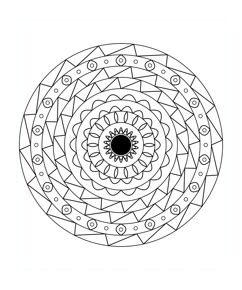 Sacred Geometry Mandala Therapy Coloring Page Free Printable Svg