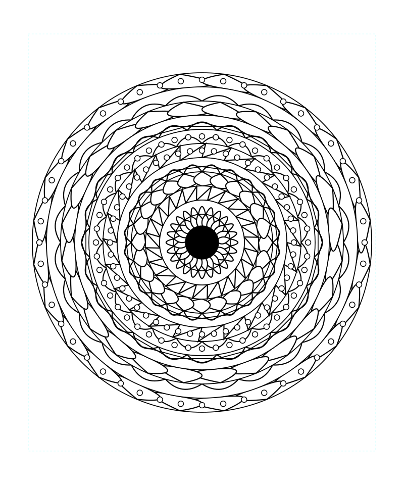 Sacred Golden Ratio Mandala Coloring Page