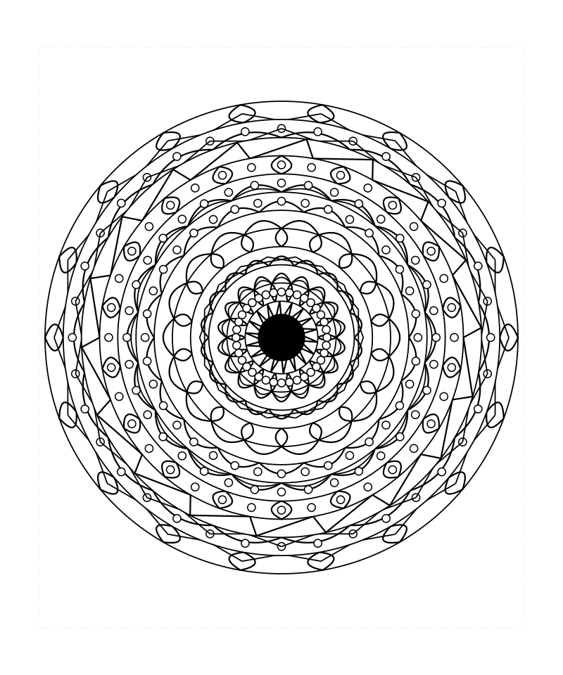 Sacred Harmony Geometry Mandala Coloring Page