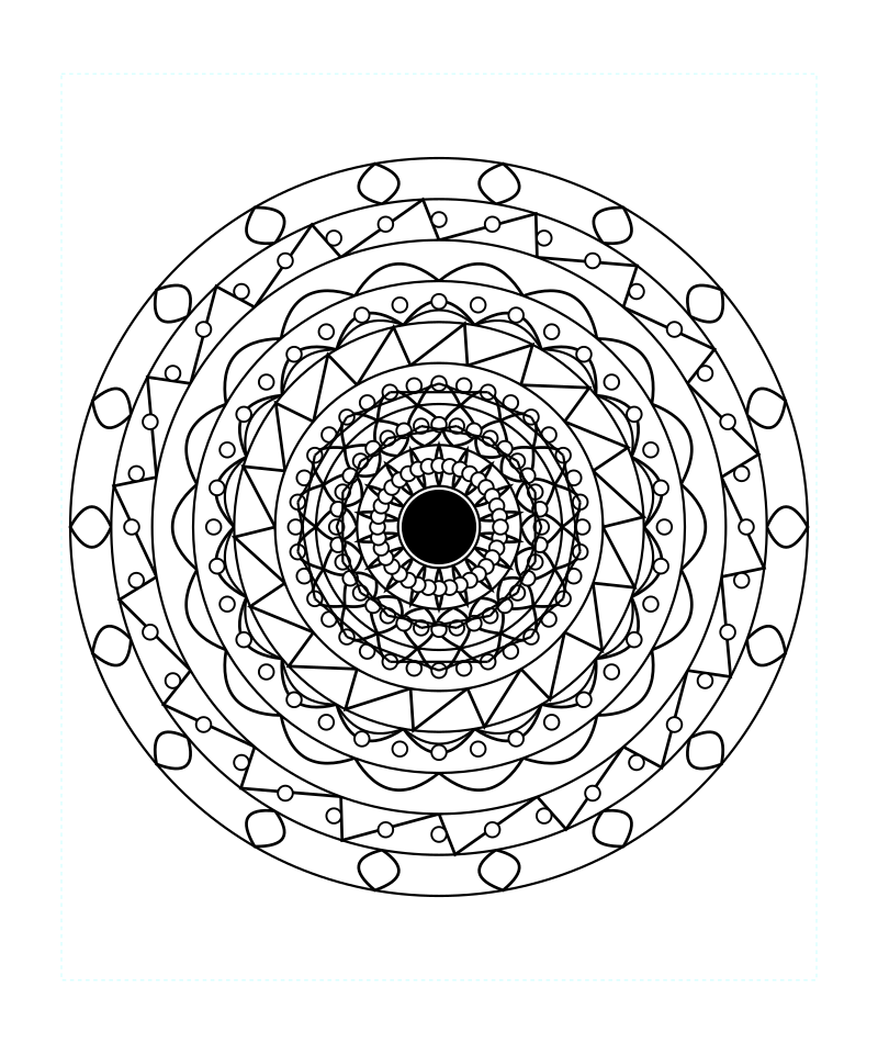 Sacred Harmony Geometry Pattern Coloring Page