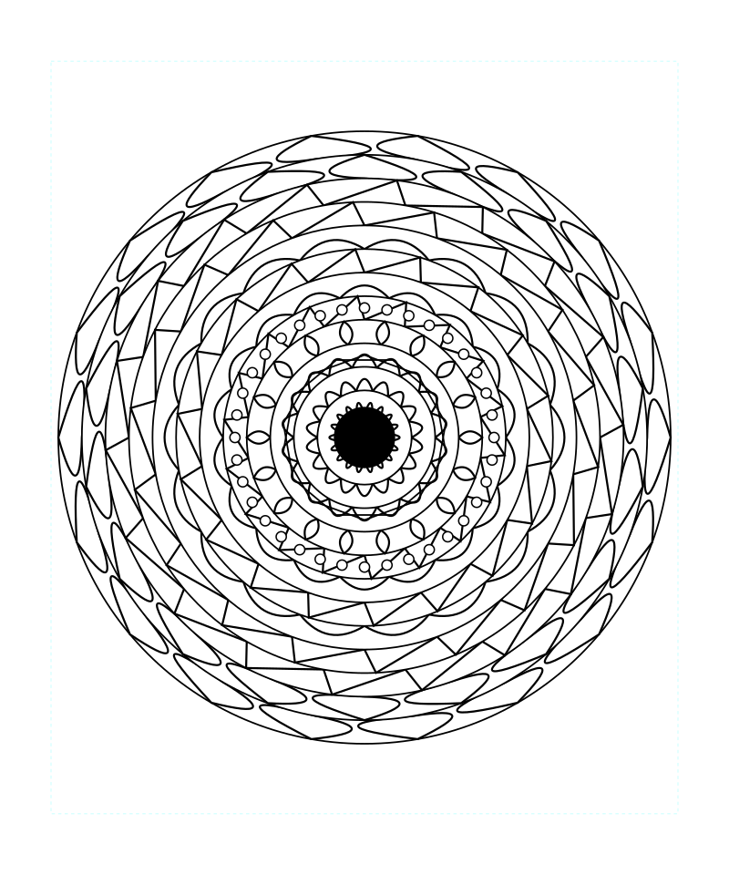 Sacred Harmony Symmetry Mandala Coloring Page