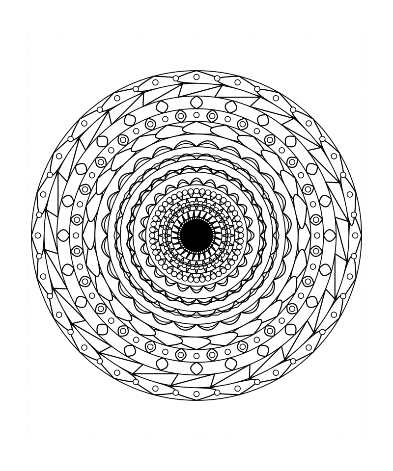 Sacred Light Geometry Pattern Coloring Page