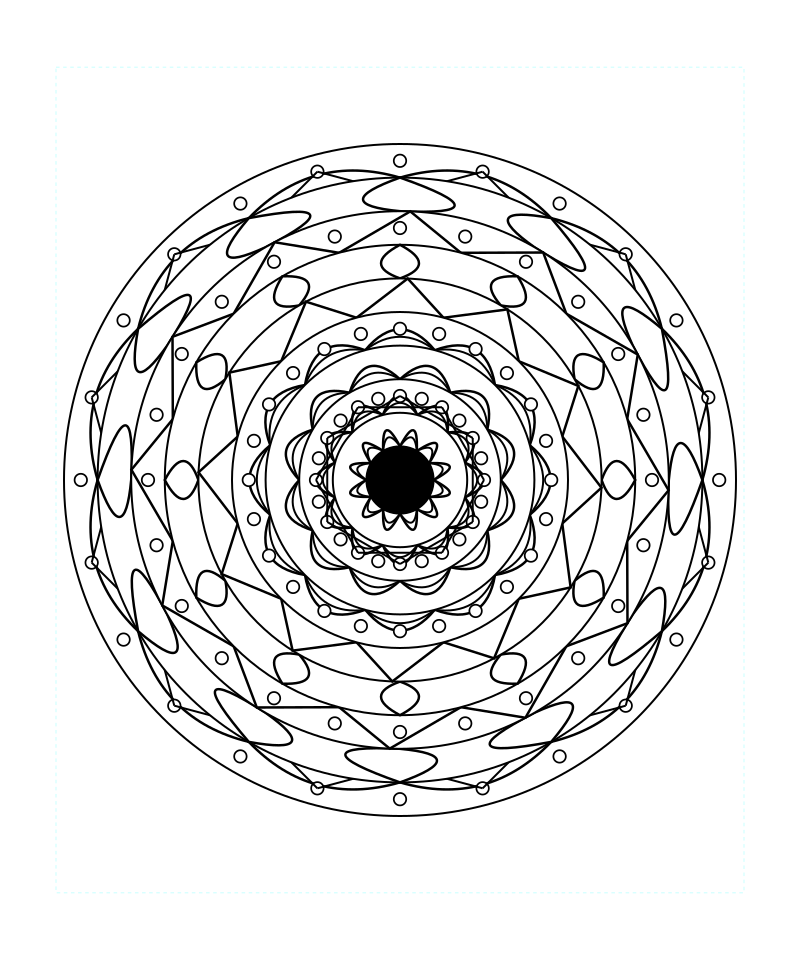 Sacred Light Symmetry Mandala Coloring Page