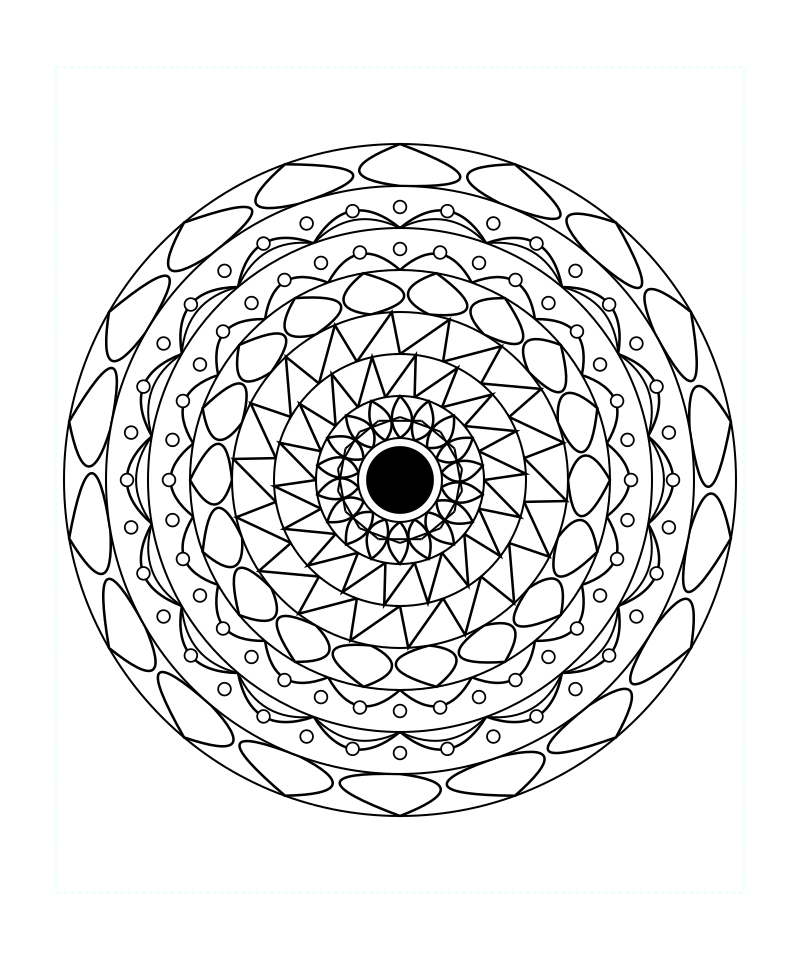 Sacred Lotus Geometry Mandala Coloring Page