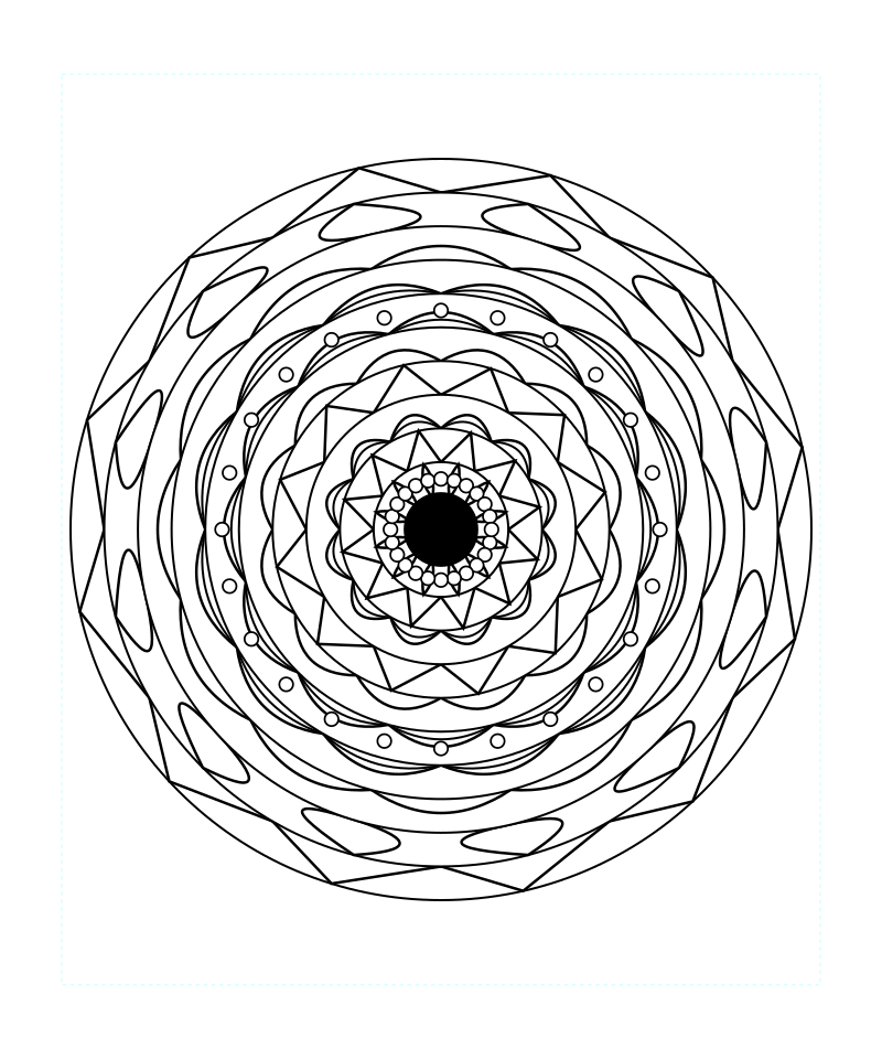 Sacred Lotus Star Mandala Coloring Page