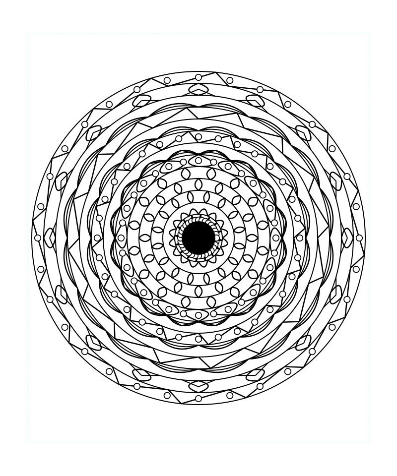 Sacred Lotus Symmetry Mandala Coloring Page