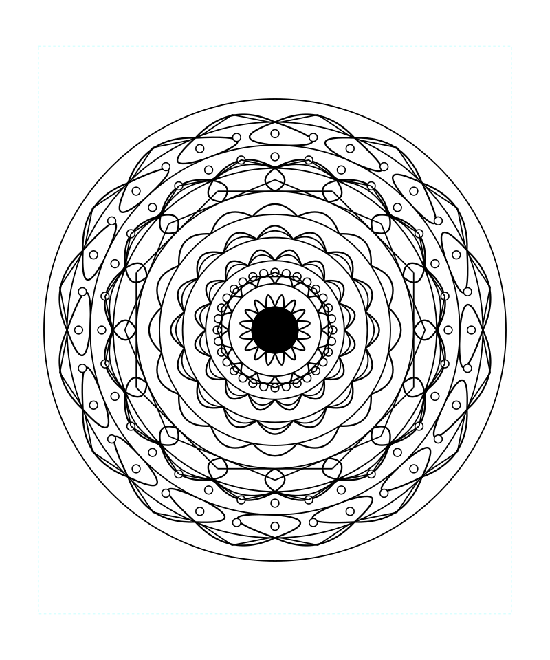 Sacred Lunar Pattern Mandala Coloring Page