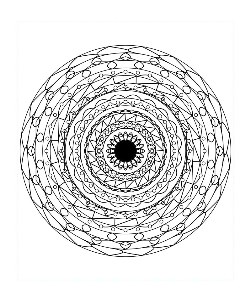 Sacred Mystic Flower Mandala Coloring Page