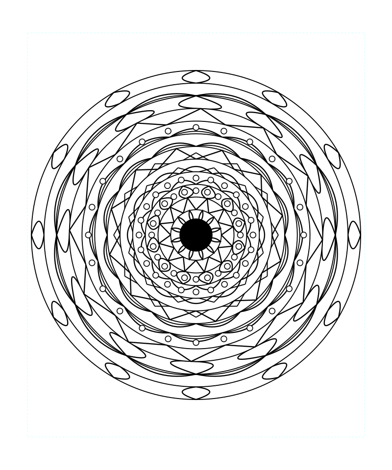 Sacred Mystic Geometry Pattern Coloring Page