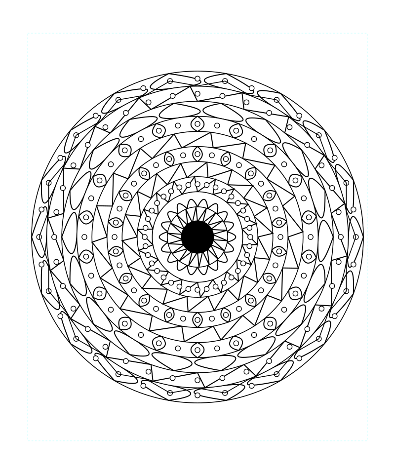 Sacred Peace Geometry Pattern Coloring Page