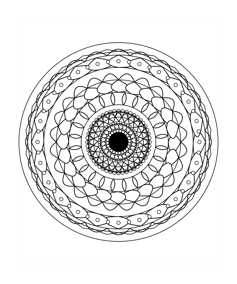 Sacred Peaceful Flower Mandala Coloring Page