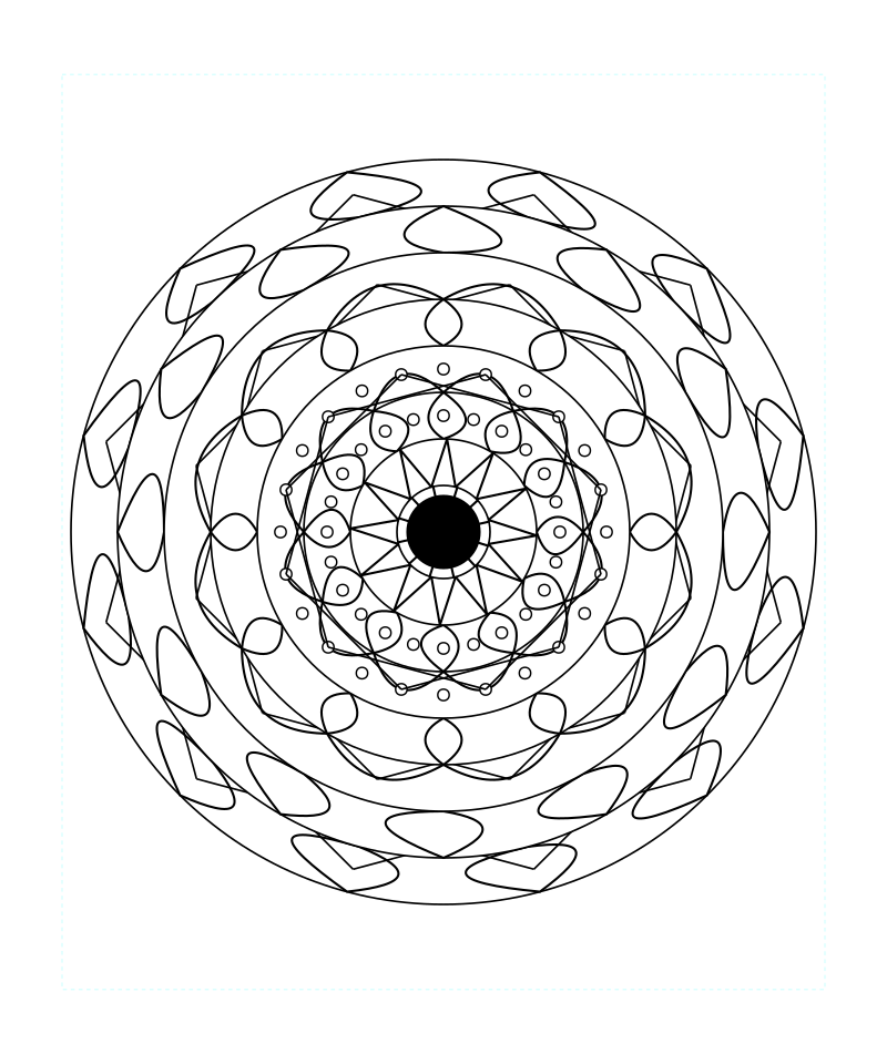 Sacred Radiant Flower Mandala Coloring Page