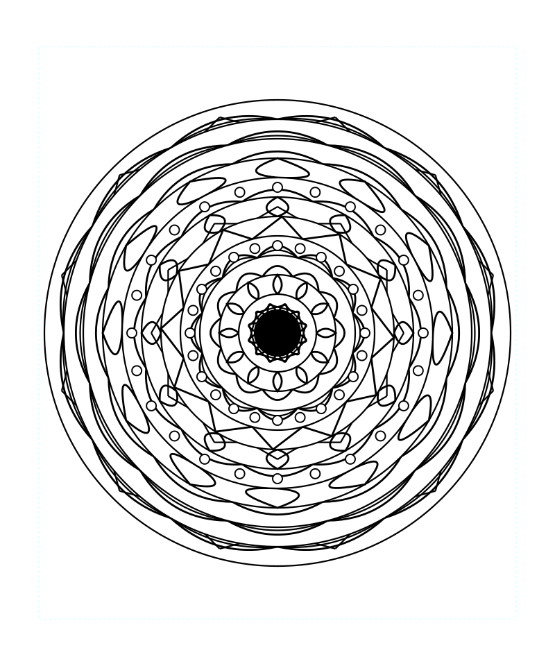 Sacred Radiant Pattern Mandala Coloring Page