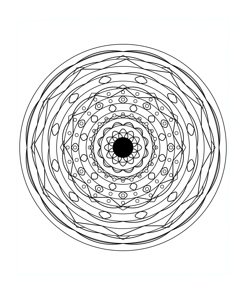 Sacred Solar Geometry Pattern Coloring Page