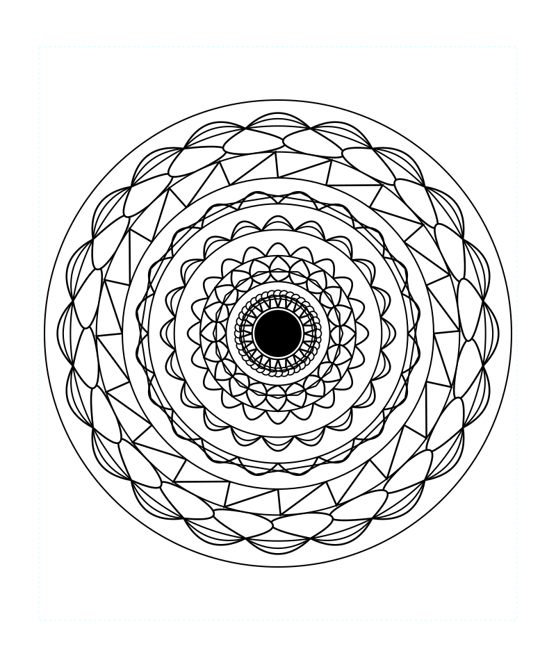 Sacred Spiral Geometry Mandala Coloring Page