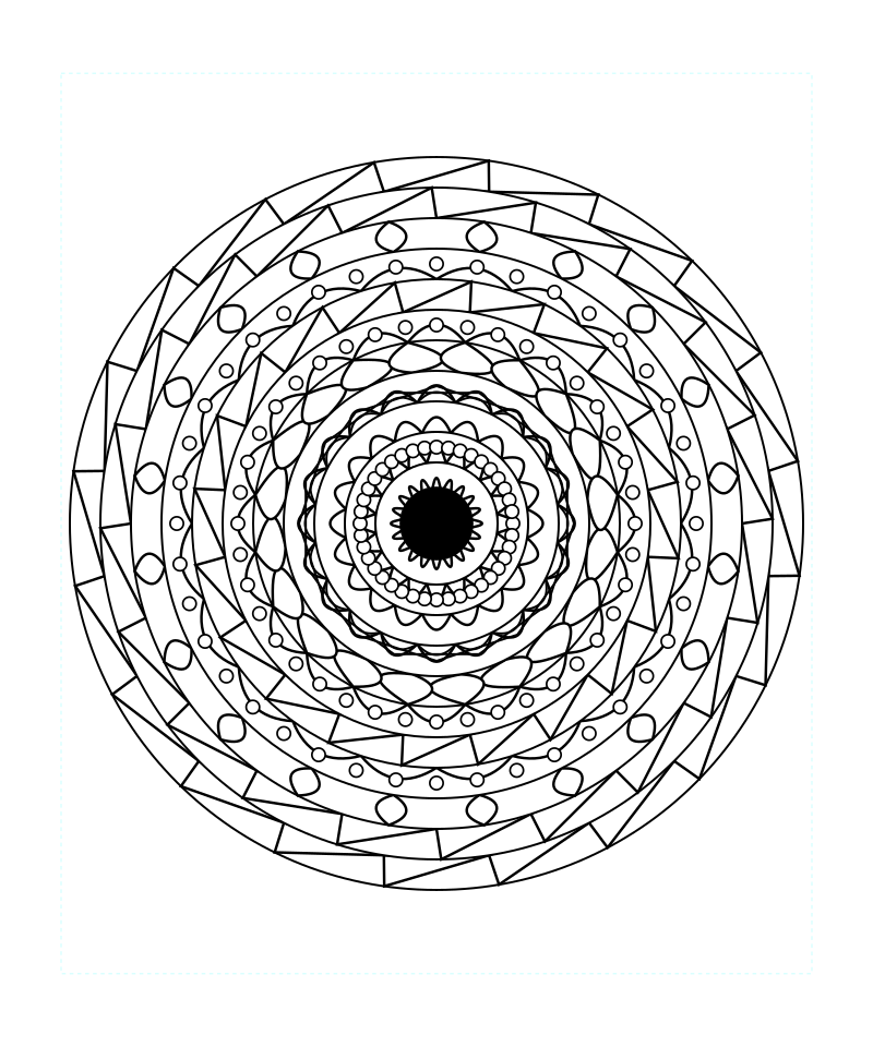 Sacred Spirit Geometry Pattern Coloring Page